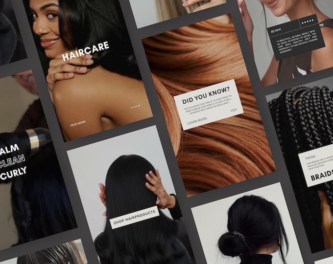 Hair Salon Instagram Reels Templates, Luxury style, template preview