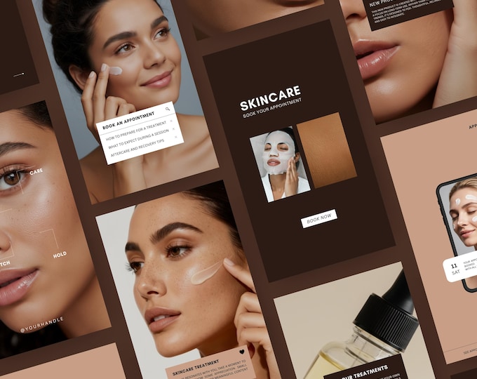 Skincare Instagram Story Templates, Luxury style, template preview
