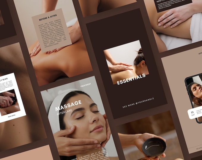 Massage Instagram Story Templates, Luxury style, template preview
