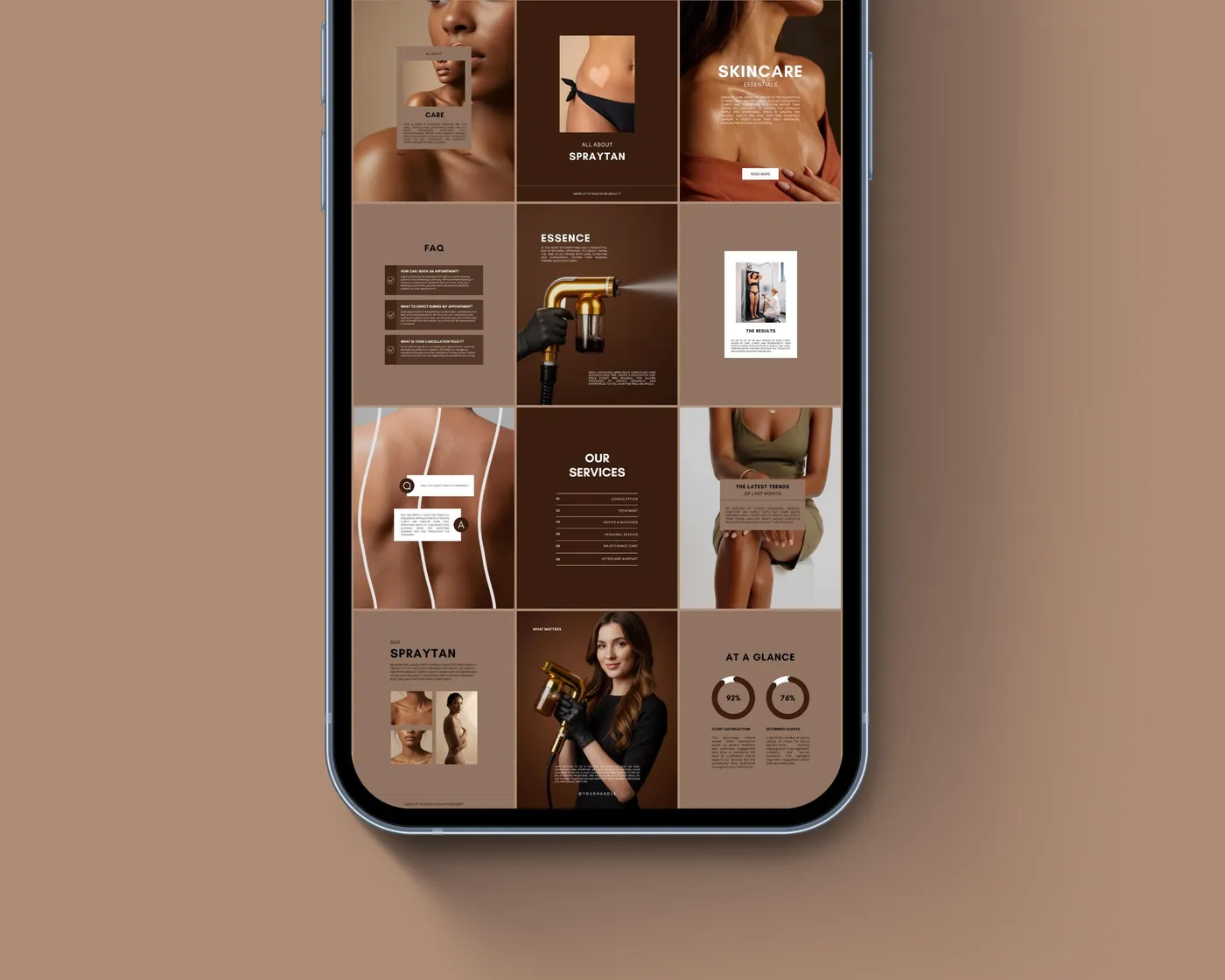 Spray Tan Instagram Bundle, Luxury style, template preview