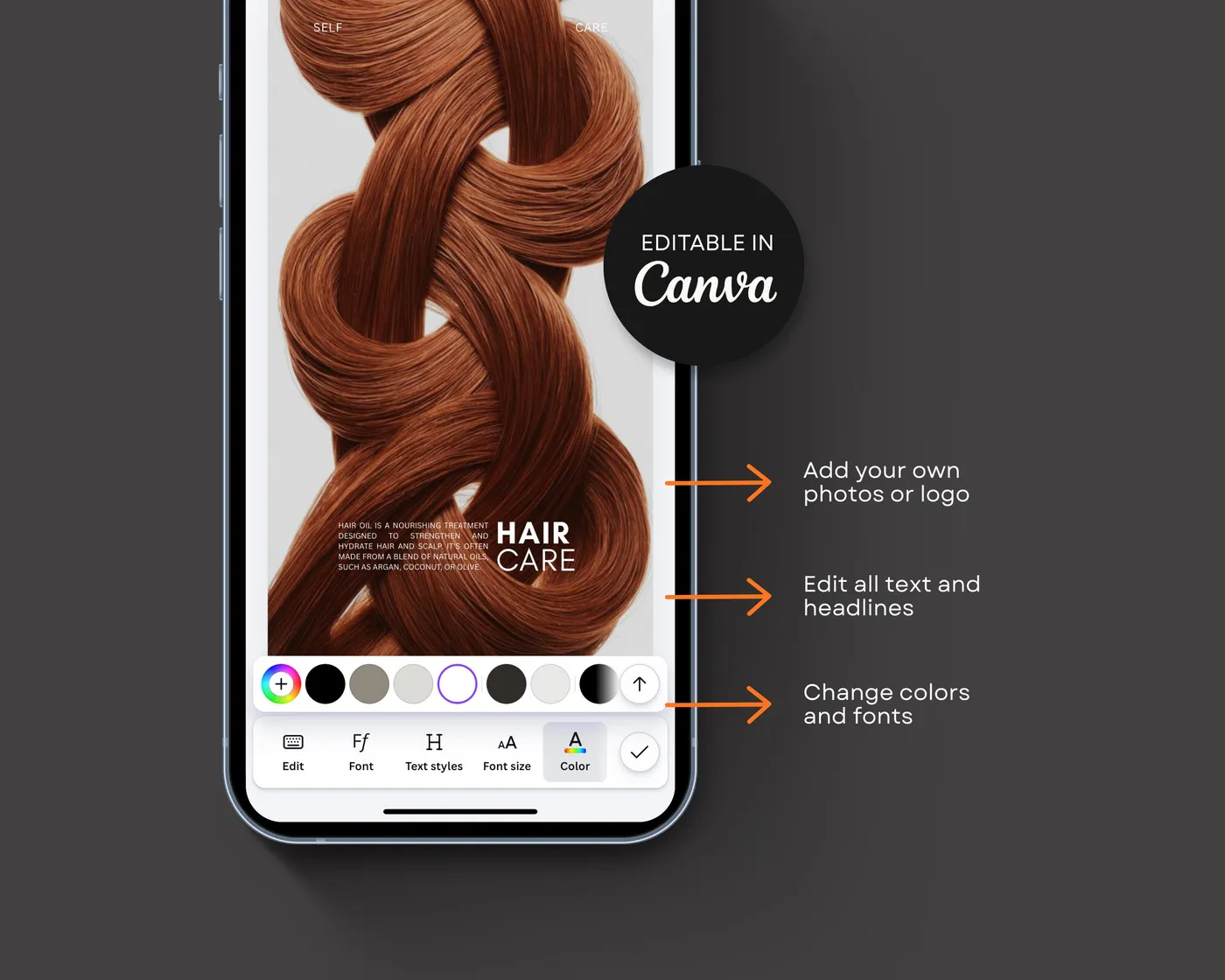 Hair Salon Instagram Bundle, Luxury style, template preview