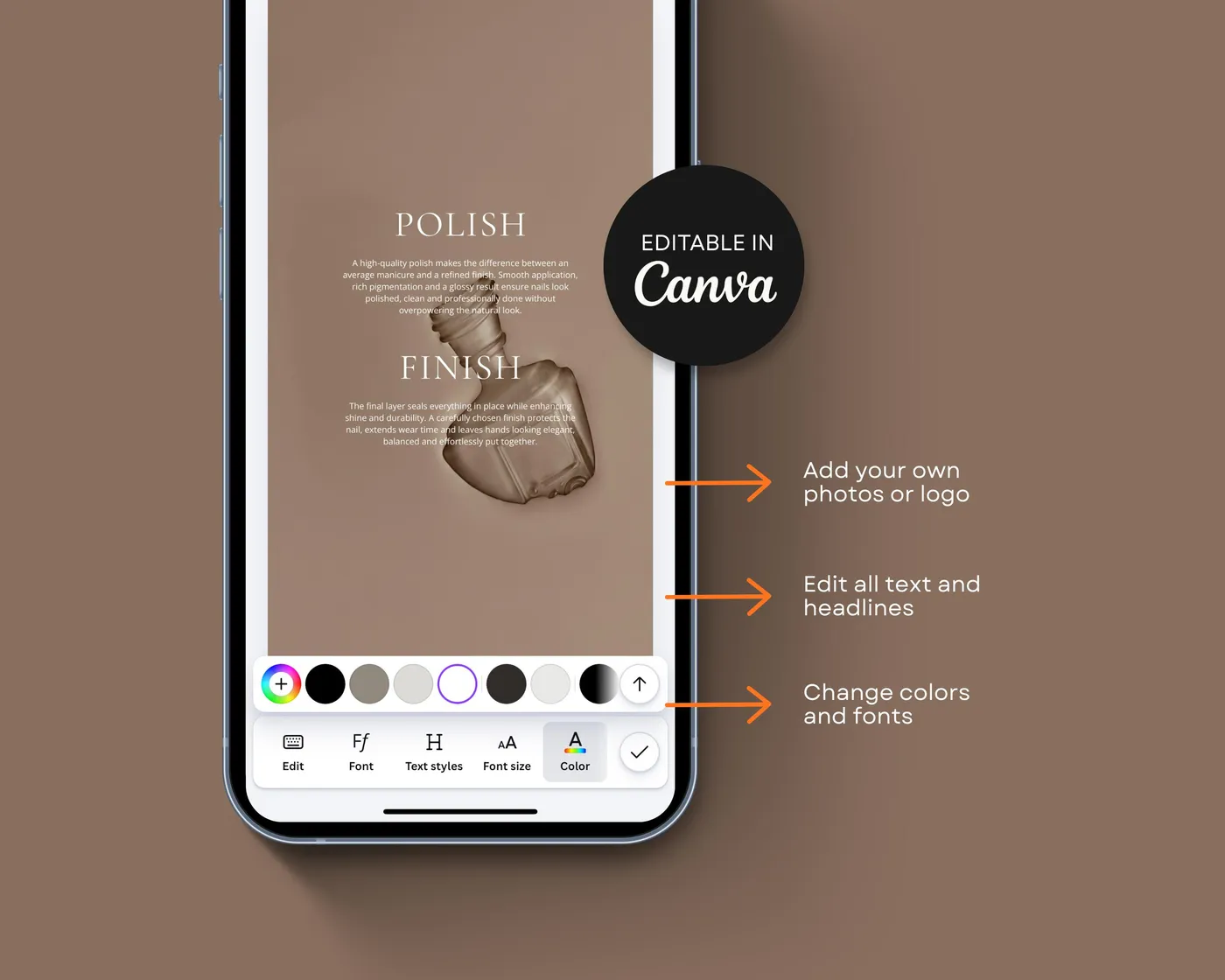 Nail Salon Instagram Bundle, Minimal style, template preview