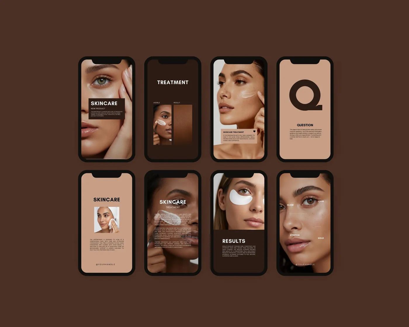 Skincare Instagram Bundle, Luxury style, template preview