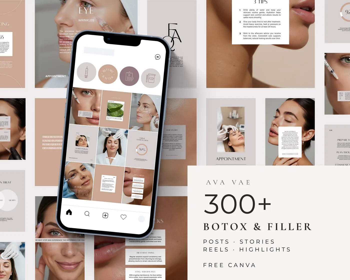 Injector Instagram Bundle, Aesthetic style, template preview