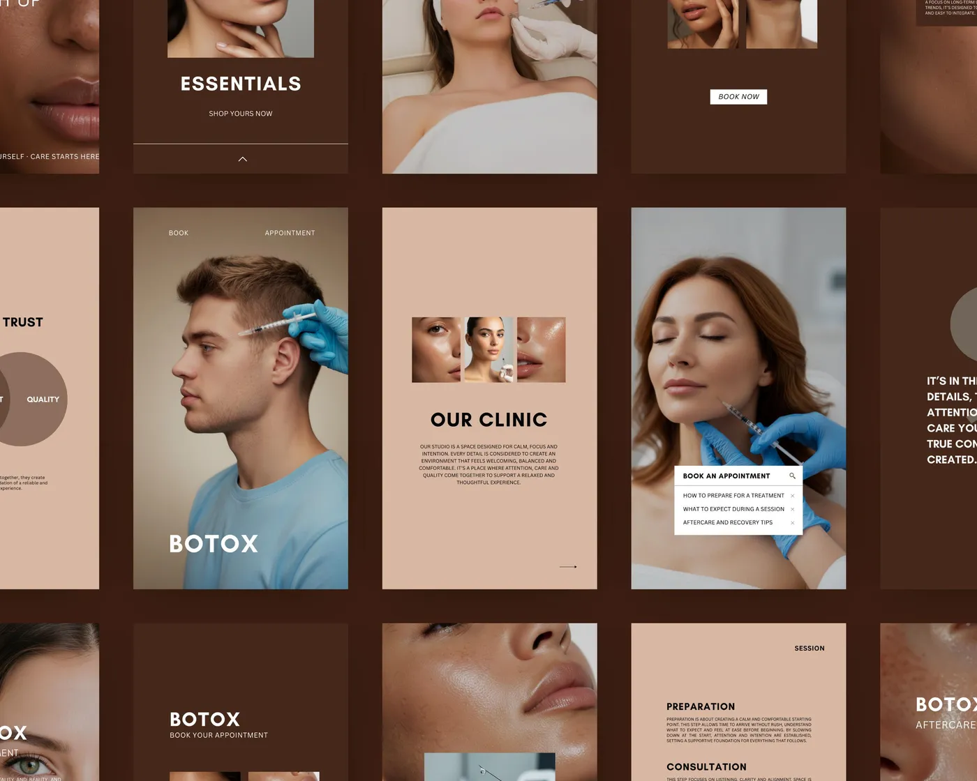 Botox Instagram Story Templates, Luxury style, template preview