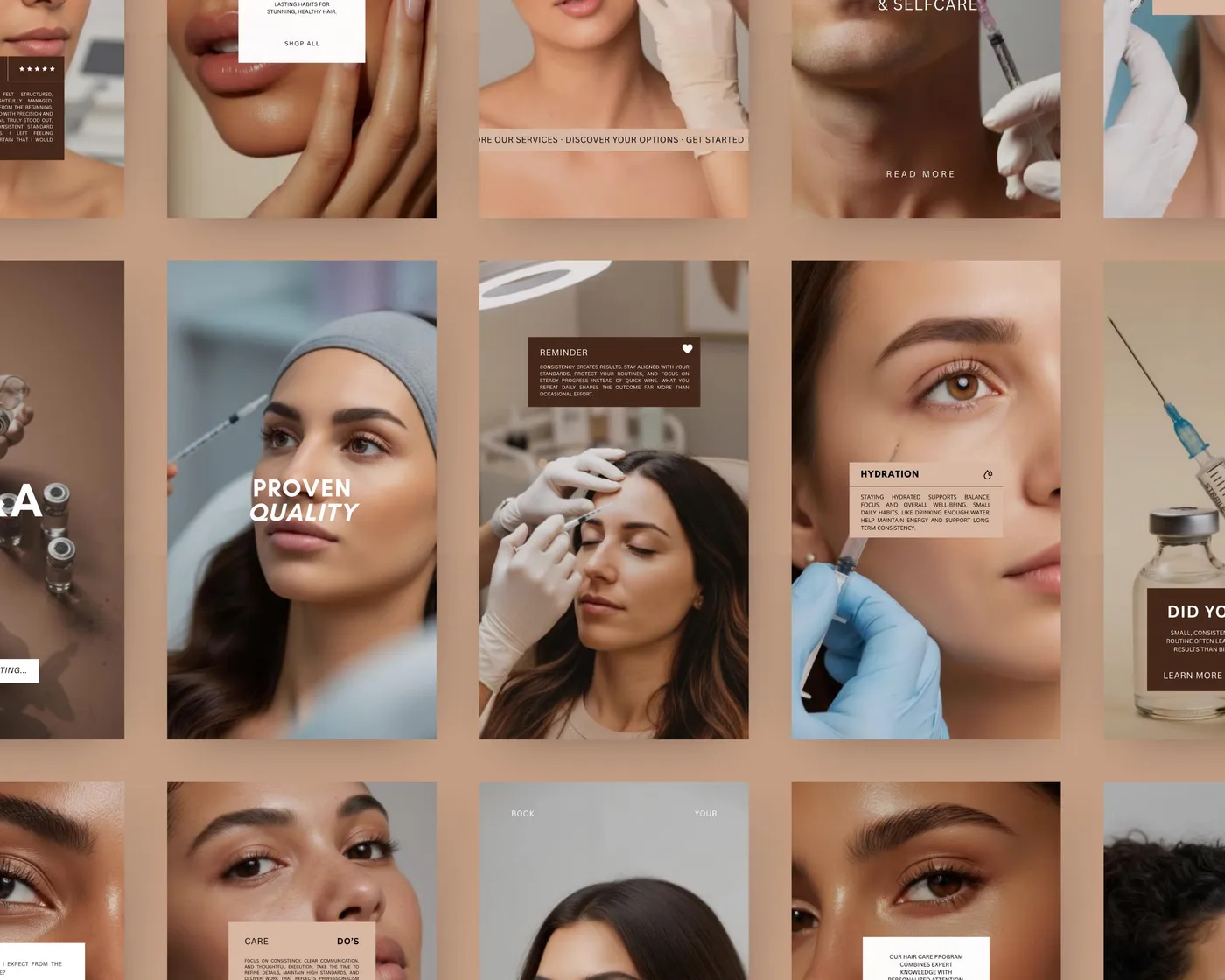 Botox Instagram Reels Templates, Luxury style, template preview