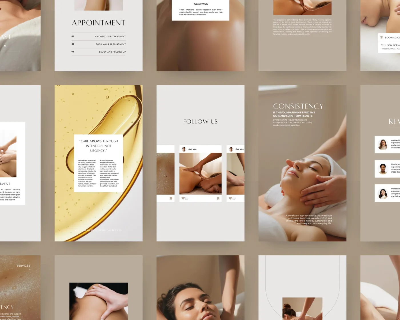 Massage Instagram Story Templates, Aesthetic style, template preview