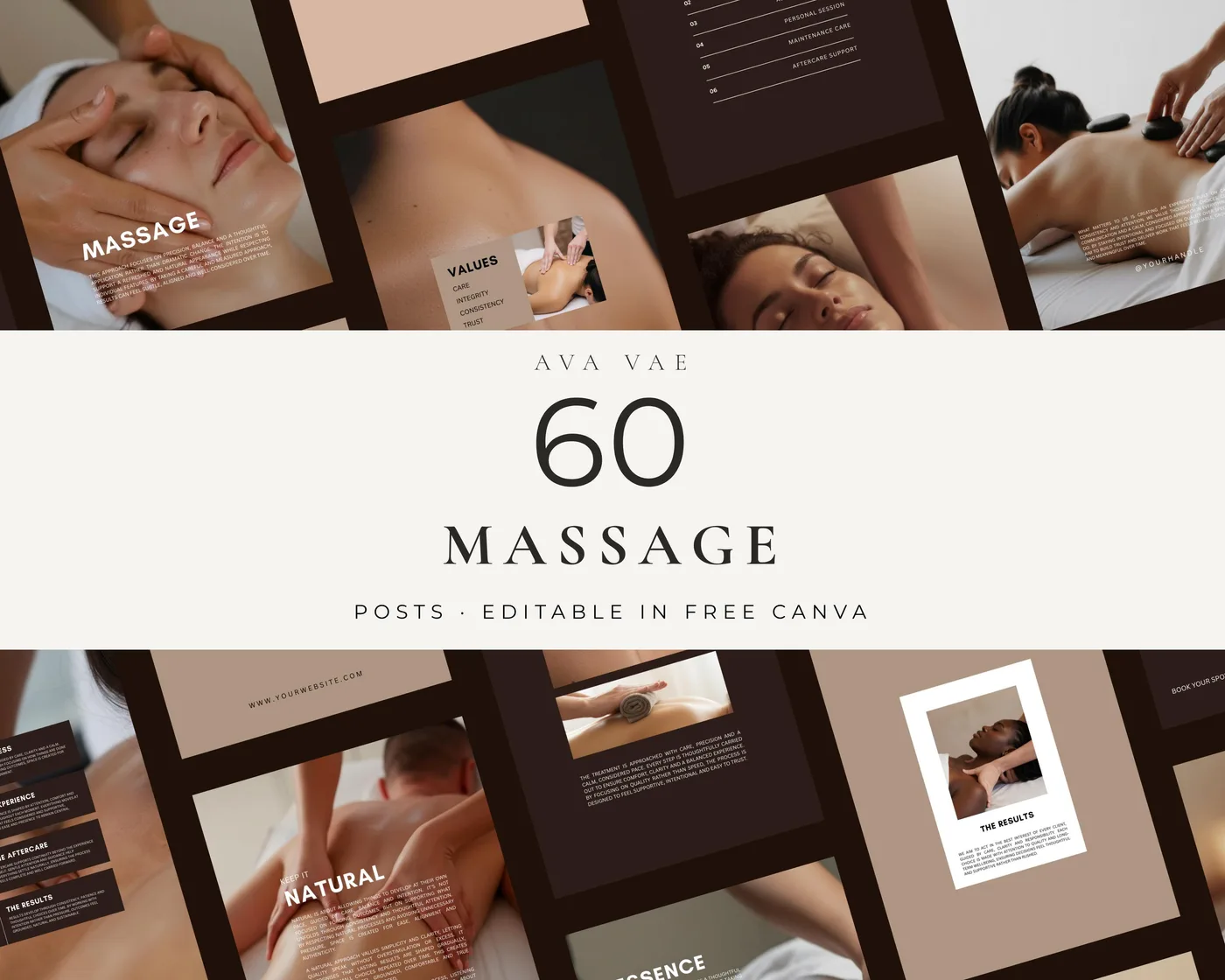 Massage Instagram Post Templates, Luxury style, template preview