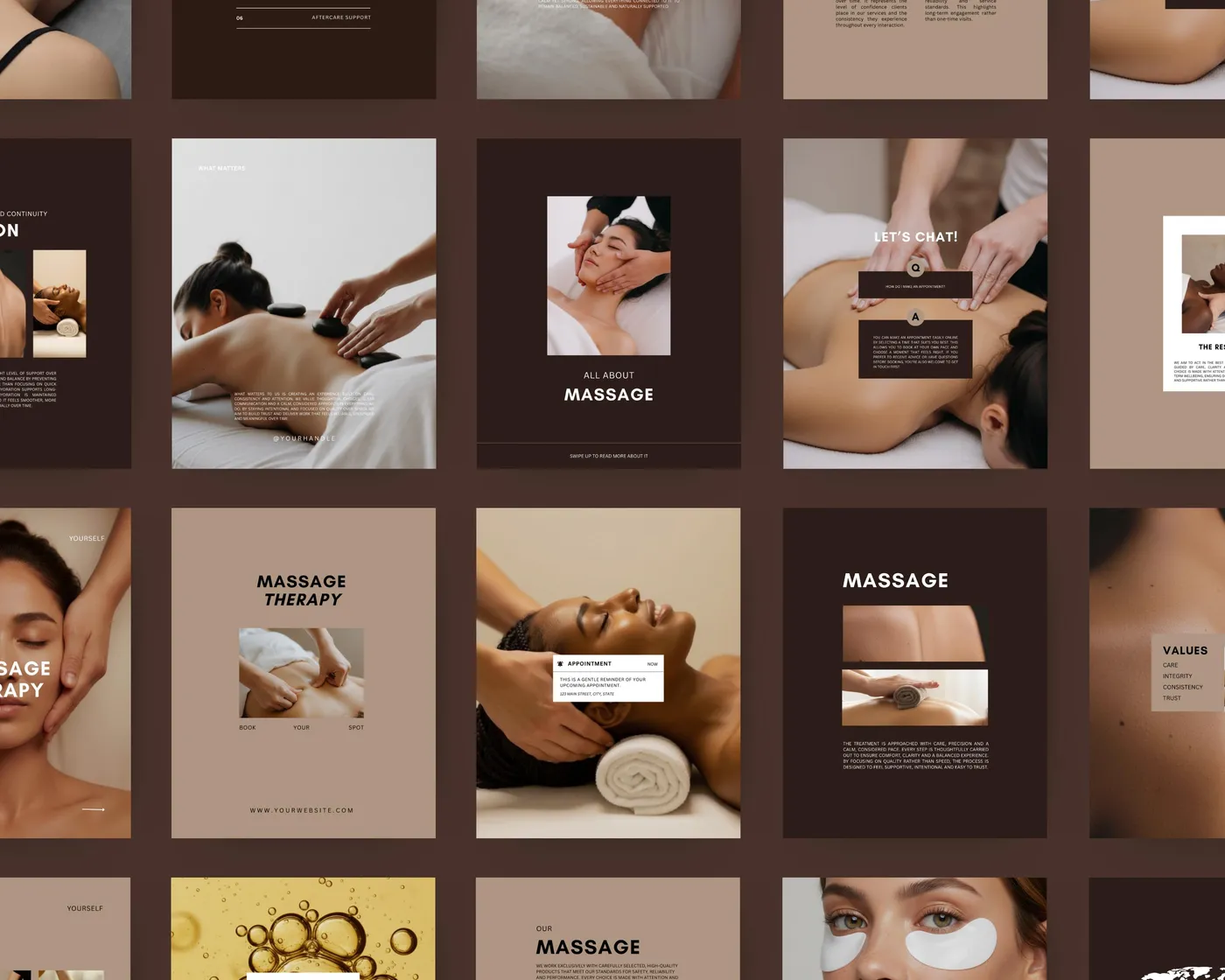 Massage Instagram Post Templates, Luxury style, template preview