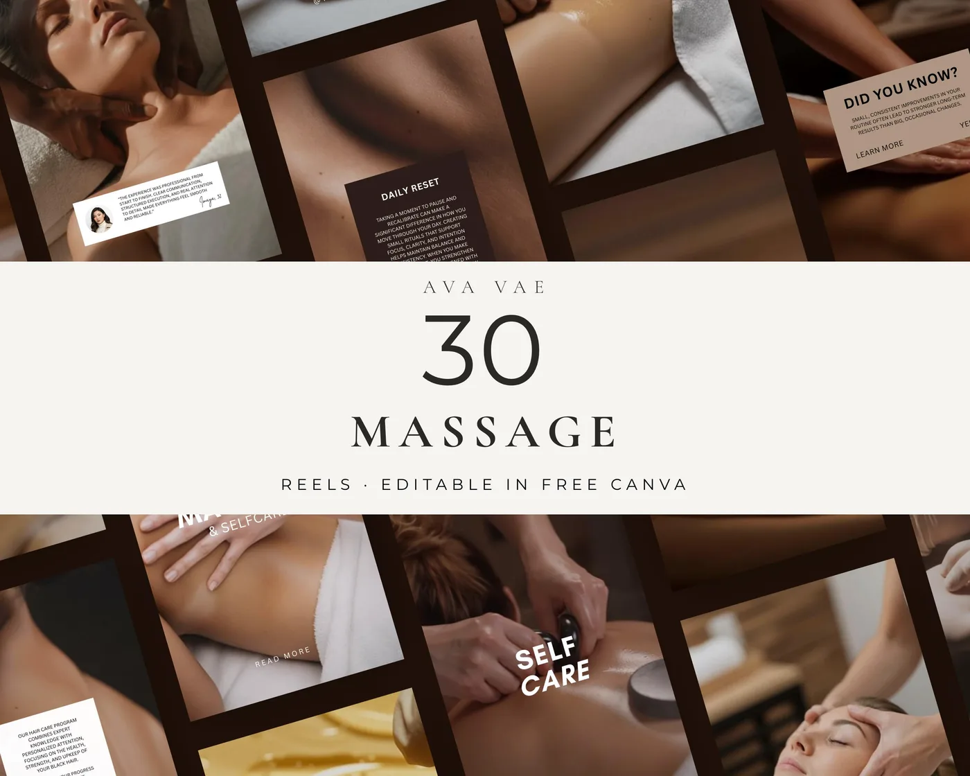 Massage Instagram Reels Templates, Luxury style, template preview