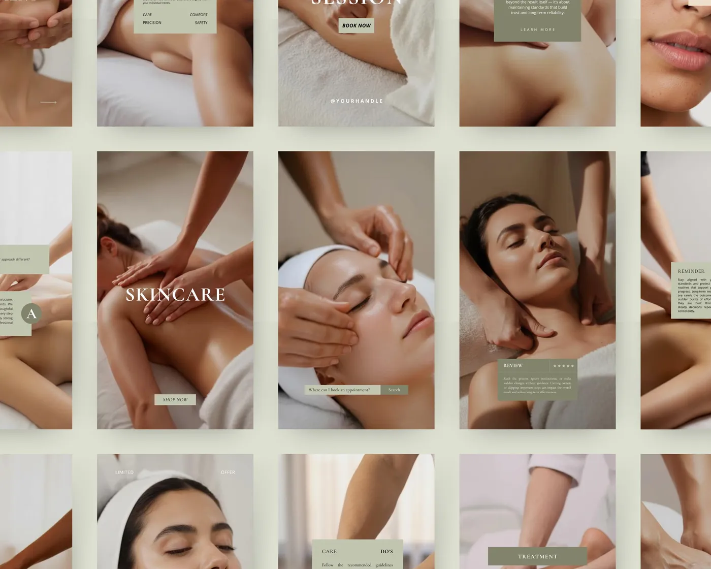 Massage Instagram Reels Templates, Minimal style, template preview