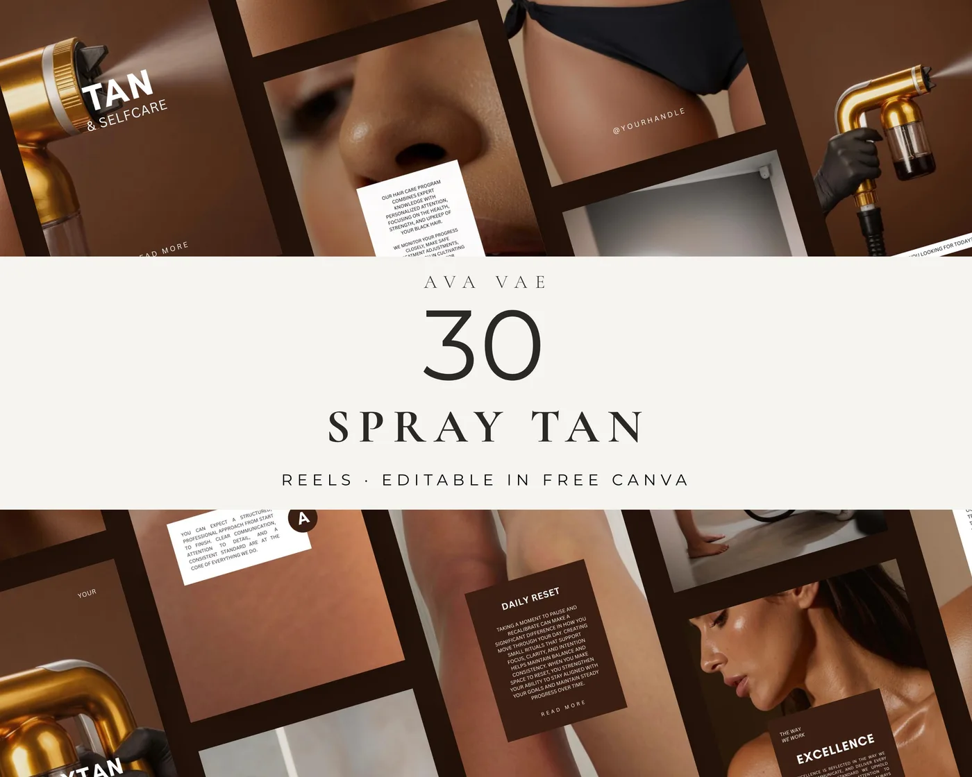 Spray Tan Instagram Reels Templates, Luxury style, template preview