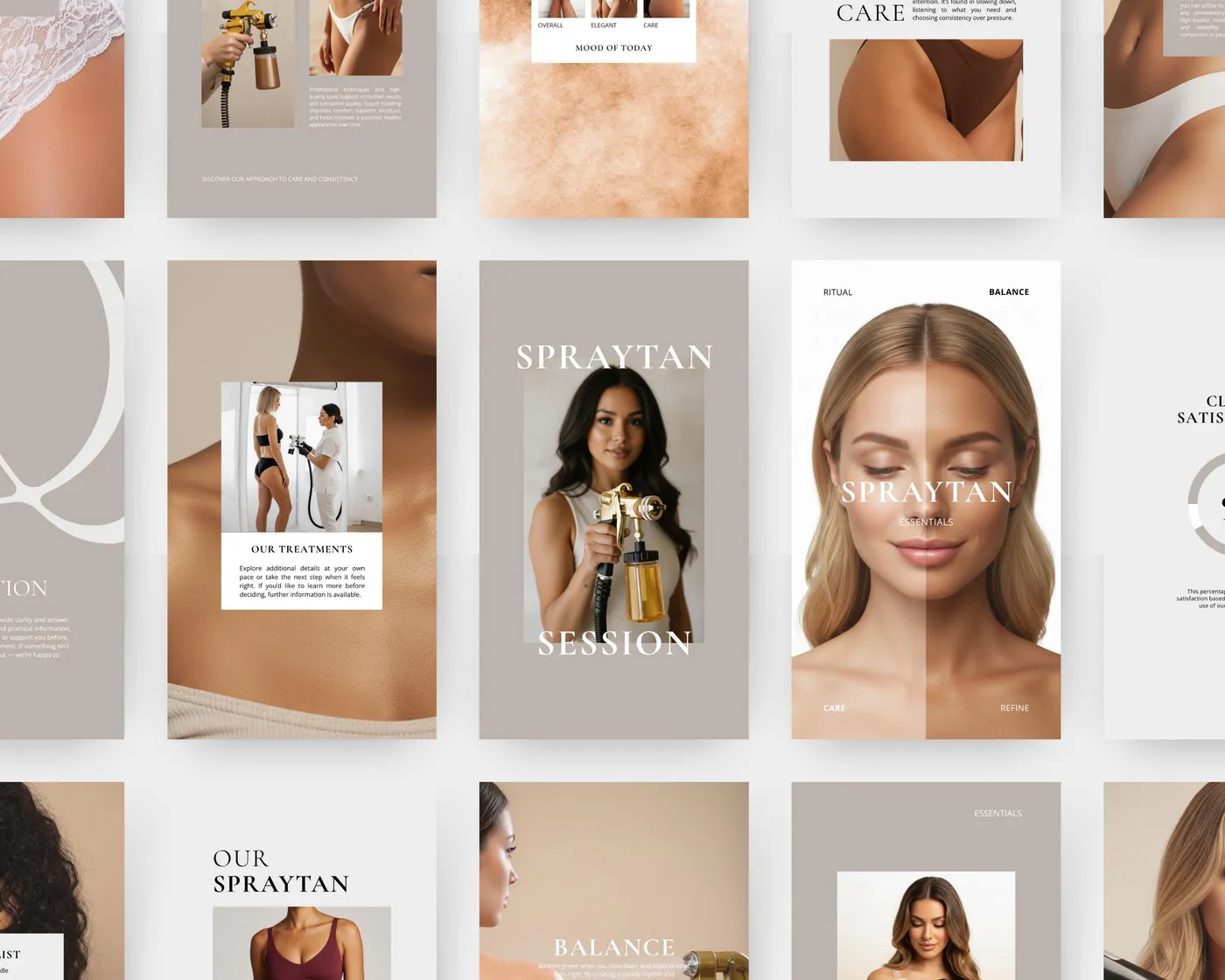 Spray Tan Instagram Story Templates, Minimal style, template preview