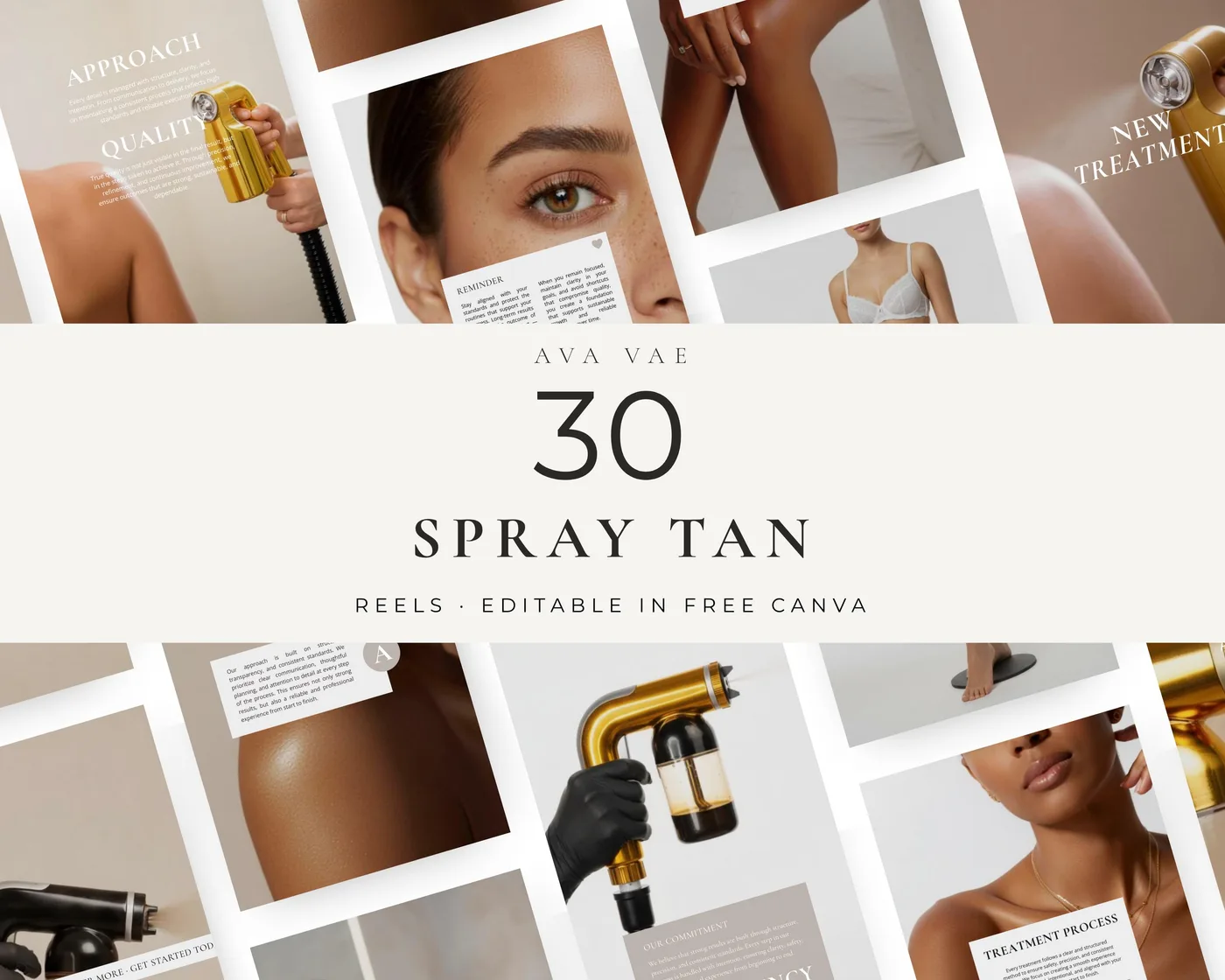 Spray Tan Instagram Reels Templates, Minimal style, template preview