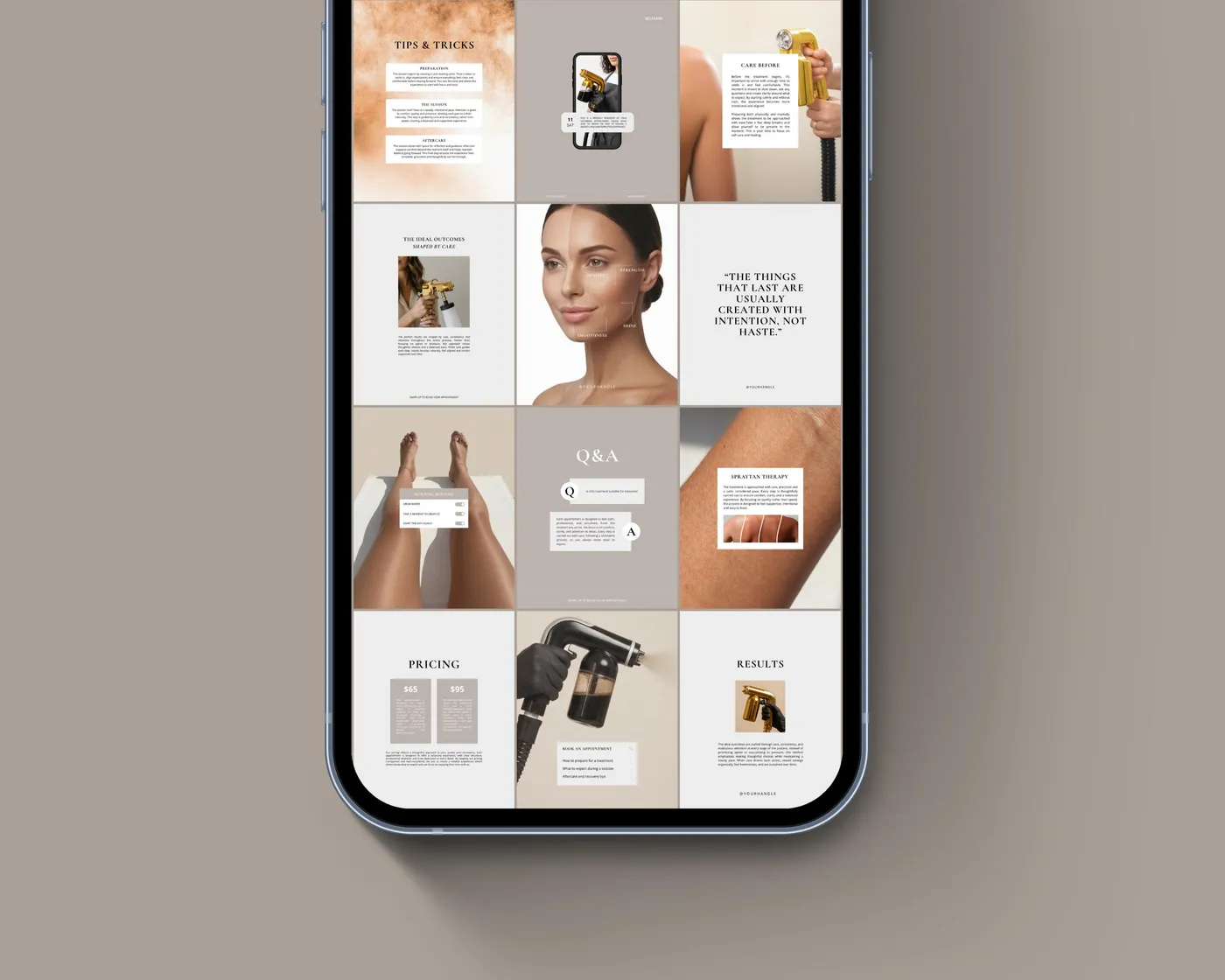 Spray Tan Instagram Bundle, Minimal style, template preview