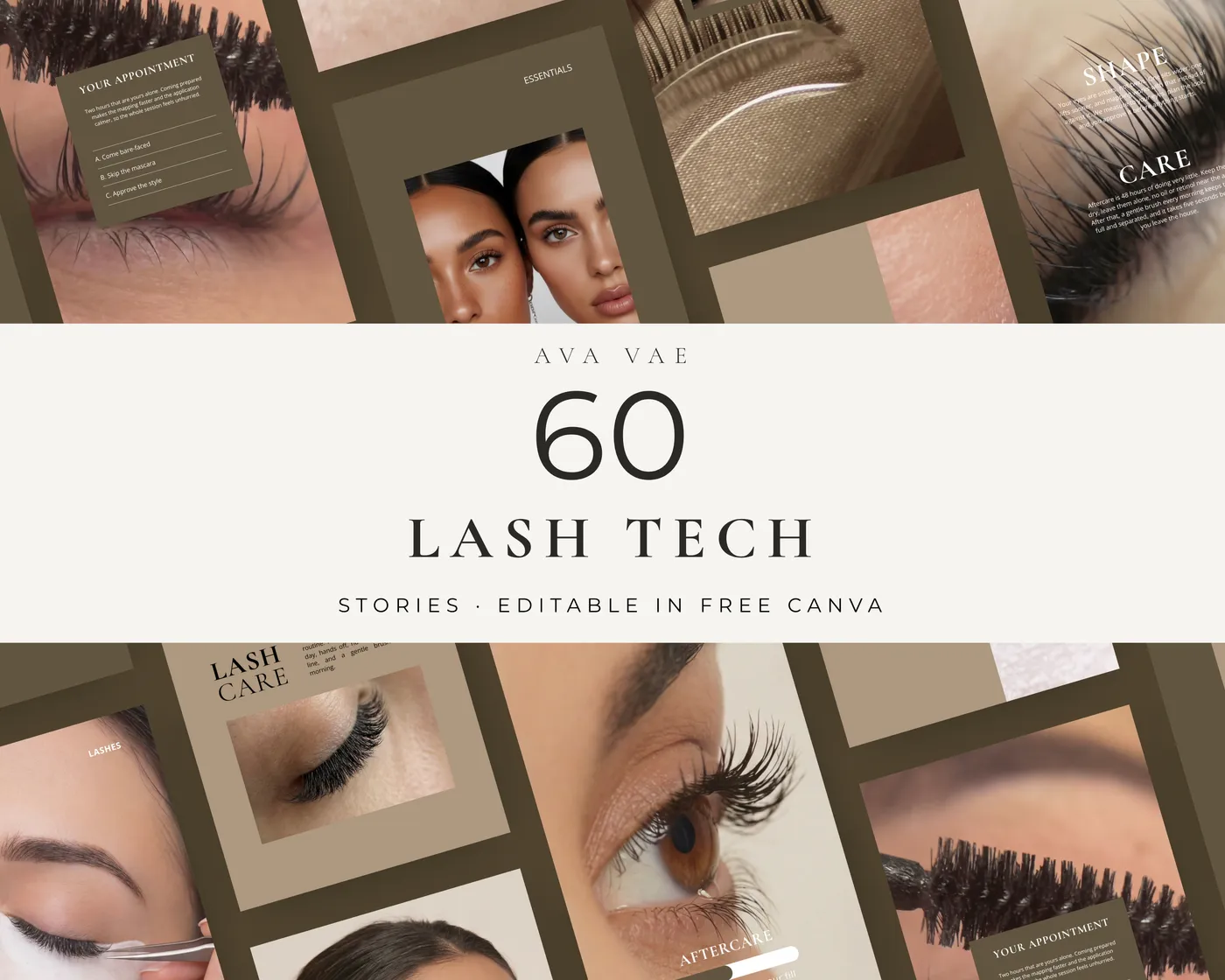 Lash Instagram Story Templates, Minimal style, template preview